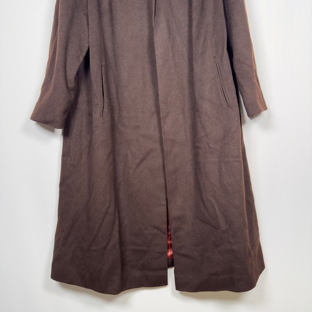 Vintage 1960's Maurice Brown Winter Overcoat Fur Collar Women's Size 8/ Medium - Picture 4 of 9